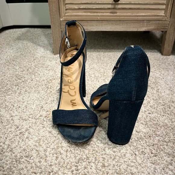 Sam Edelman Yaro / Daniella Denim Block Heel Sandal Navy Size 7 - Picture 2 of 7